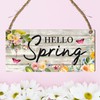 Hello Spring Wooden Plaque - Vibrant Flowers & Easter Eggs