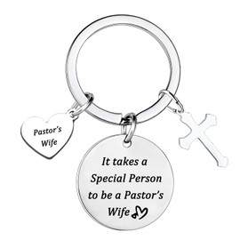 Hgreiwgk Pastor's Wife Keychain Pastor's Wife Appreciation Keychain Gifts Pastor's Wife Gift Religious Gift for Women Wife Jewelry Religious Gift for Women