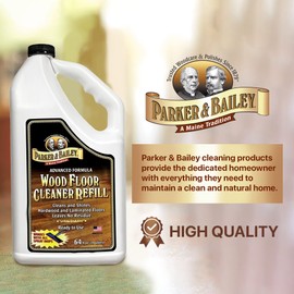 PARKER & BAILEY WOOD FLOOR CLEANER – Use on Hardwood, Laminated or Faux Finished Floors. Shine Restorer Protector, Surface Cleaner House Cleaning Supplies Home Improvement, Natural Look, Cuts Grease