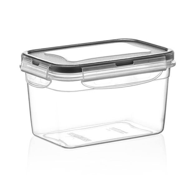 Plastart Food Storage Containers for Airtight Plastic Pantry and Kitchen Organization Snack Cookie Locking Lids Dishwasher Safe BPA Free Deep Rectangle Made in TURKEY 4,5LT