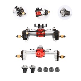 FEDCO SCX24 Portal Axles Differential Axles + 10 MM Extended High Clearance Axles with Diff Locker for Axial AX24 SCX24 Upgrade Parts 1/24 RC Crawler