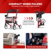 Foldable Rollator Walker with Seat, Adjustable Height Lightweight Rollator with