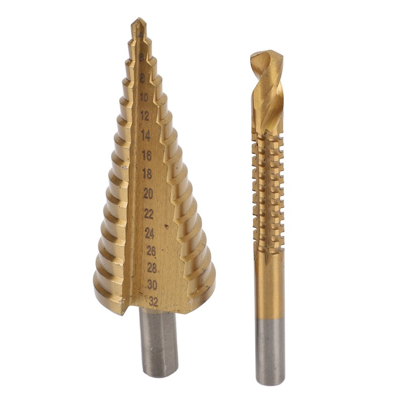 6PCS Set Step Drill Bit Set Steel 4‑12 4‑20 4‑32mm