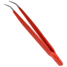 JEWEL TOOL (2 Pack) 6.5" Vinyl Coated Tweezers - Curved Tips | Slip-Proof and Comfortable Grip | Ideal for Craft Projects