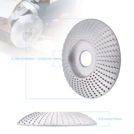 Jizzu Angle Grinder Discs, Tungsten Carbide Carving Tool Wood Carving Disc for Angle Grinder, Rasp Disc for Angle Grinder Wood, Carving Shape Polishing Grinding Disc, 85 mm / 3.3 Inches