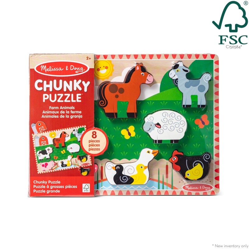 Melissa & Doug Farm Wooden Chunky Puzzle (8 pcs) -