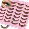 Brown Lashes False Eyelashes Natural Lashes Strips Short Eyelash Wispy