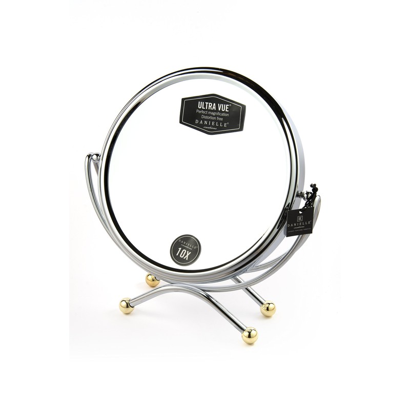 Danielle Kosmetik-Standspiegel 20 cm 10-fache Vergrößerung Chrom/Gold