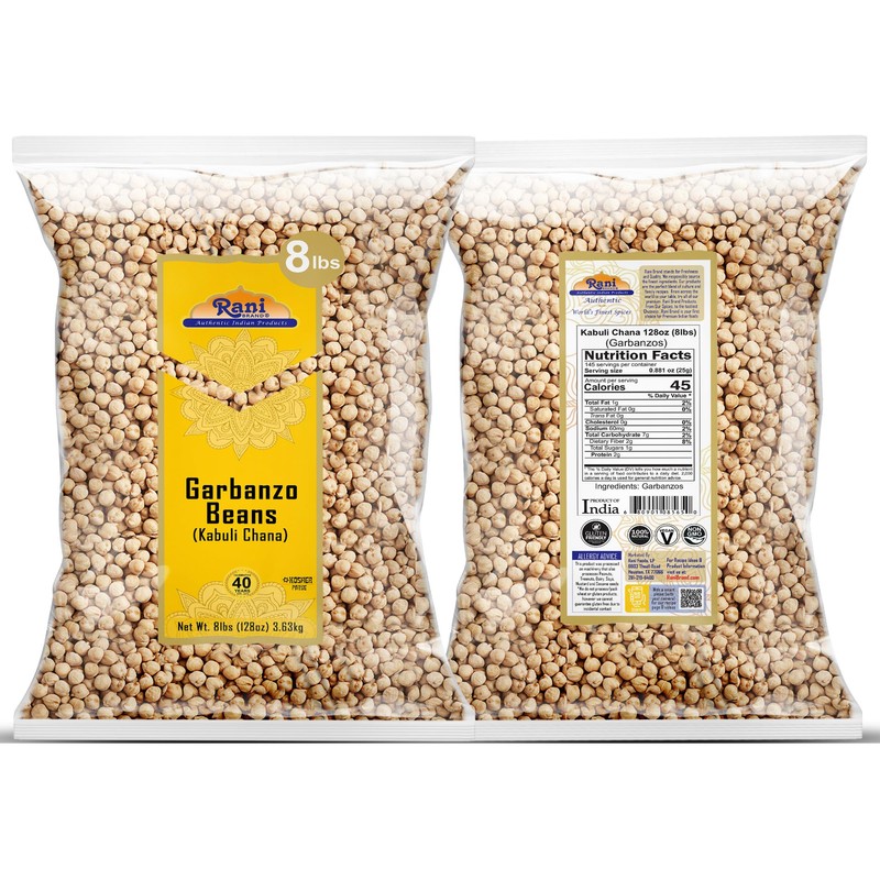 Rani Garbanzo Beans (Kabuli Chana) 128oz (8lbs) 3.63kg Bulk ~