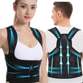 Corrector de Postura para Hombres y Mujeres，Corrector de Postura Ajustable,Soporte de Espalda Transpirable,Espalda Anti-Joroba y Alivio Del Dolor de Cuello，Mejora La Postura de Hombres y Mujeres, se Puede Usar al Correr, Hacer Deportes, Caminar y Acampar