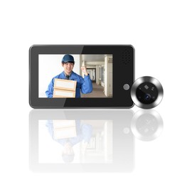 4.3 Inch Screen Digital Door Camera, 3MP Door Viewer Bell 1080P Connection Smart Peephole Visual Doorbell for Home Security