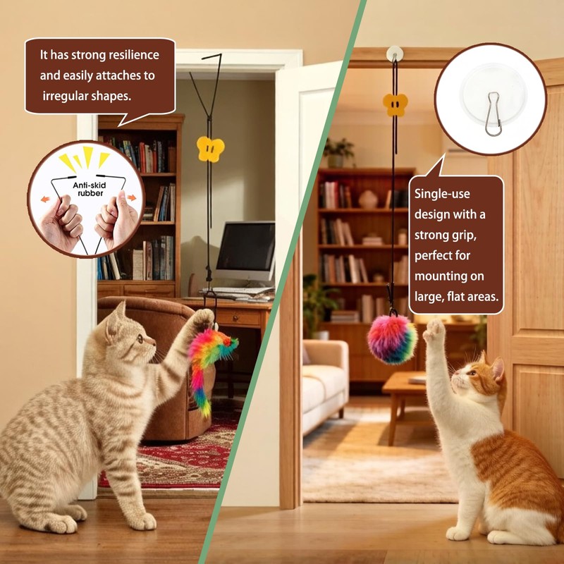 Interactive Cat Toys, Hanging Toys for Doorway for Indoor Cats