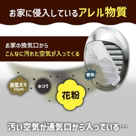 Toyo Aluminum Dust Removal Filter, Ventilation Fan, Just Stick On, Outdoor, Indoor, Allerblock, Air Vent, Ventilation Vent, Pollen, Insects, Approx. 8.3 x 8.3 in (21 x 21 cm), 4 pieces, Filltan S5447