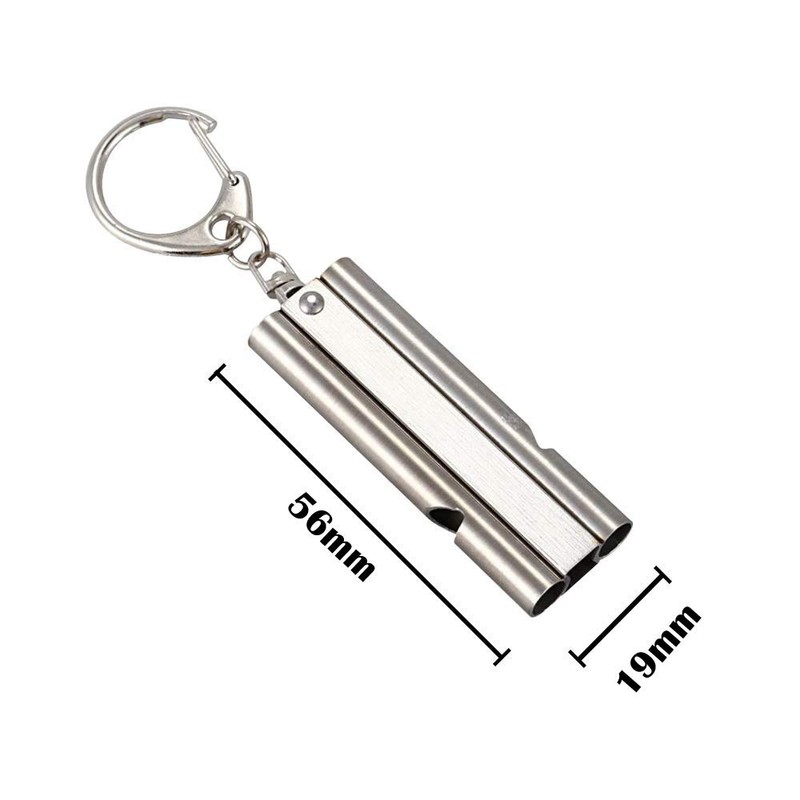 MJFKVYZ 2 Silver Whistle, 2 Neck Strap, Tube Type, Stainless