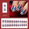 24Pcs 4th of July Press on Nails Short Square Fake
