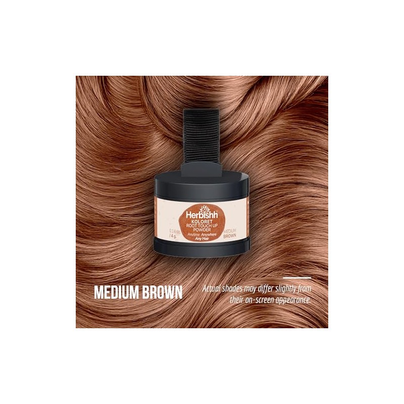Herbishh Hair Root Touch-Up Powder For Women & Men Medium