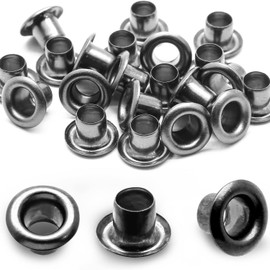 YiiSeeJo 200 Pcs 1/8 Inch (3mm) ID Grommets Eyelets, Metal Grommet Kit Hole Self Backing Eyelet for DIY Holster, Sheath Making, Clothes (Gunmetal)
