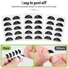 Gdnmpat Eyeglass Nose Pads, Anti Slip Nose Pads for Glasses with Super Sticky Backing, Soft Silicone Adhesive Glasses Nose Pad (10 Clear Pairs)