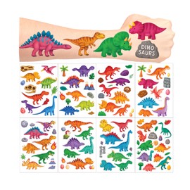 8Sheet - 110PCS Dinosaur Temporary Tattoos for Kids – Cartoon Fake Tattoos Stickers for Birthday Party Favors, Gifts, DIY Decoration & Fun Activities – Waterproof & Skin-Safe