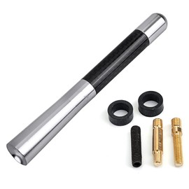 Upgraded Car Short Antenna, 5" Aluminum Radio Antenna Replacement, Carbon Fiber Antenna Kit with Screws, AM/FM Roof Mount Car Radio Reception Antenna Mast for Most Cars SUVs