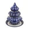 Blue Rose Polish Pottery Winter Nights Christmas Tree Luminary