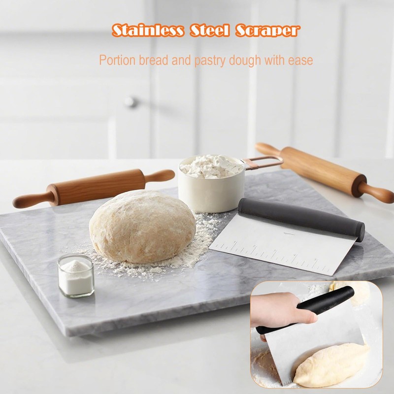 Loimon 3-in-1 Stainless Steel Scraper Chopper - 304 Rust-Proof with