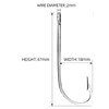 long shank fishing hook available in sizes 5/0, 4/0, 3/0,