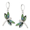 Liavy's Dragonfly Fashionable Earrings - Abalone Paua Shell - Leverback