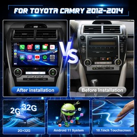 Leadfan Android Car Radio for Toyota Camry 2012 2013 2014 Stereo with Wireless CarPlay Android Auto, 10.1 inch IPS Touch Screen for Camry Head Unit GPS Bluetooth WiFi SWC Mirrorlink FM+Backup Camera