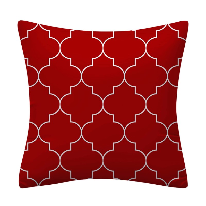 Set of 4 Luxton Red Cushion Covers Home Decor Square