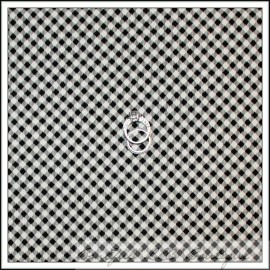BonEful Fabric FQ Cotton Quilt B&W Stripe Gingham Black White Check Cream Calico