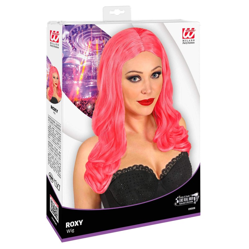 Widmann 09806 Roxy Wig Pink Every Night Party Fashion Carnival