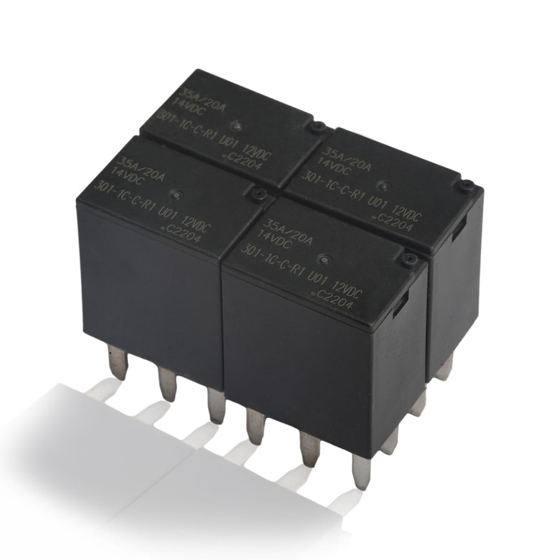 301-1C-C-R1 U01 12VDC 35A/20A 5-Pin Car Relay Pack of 4