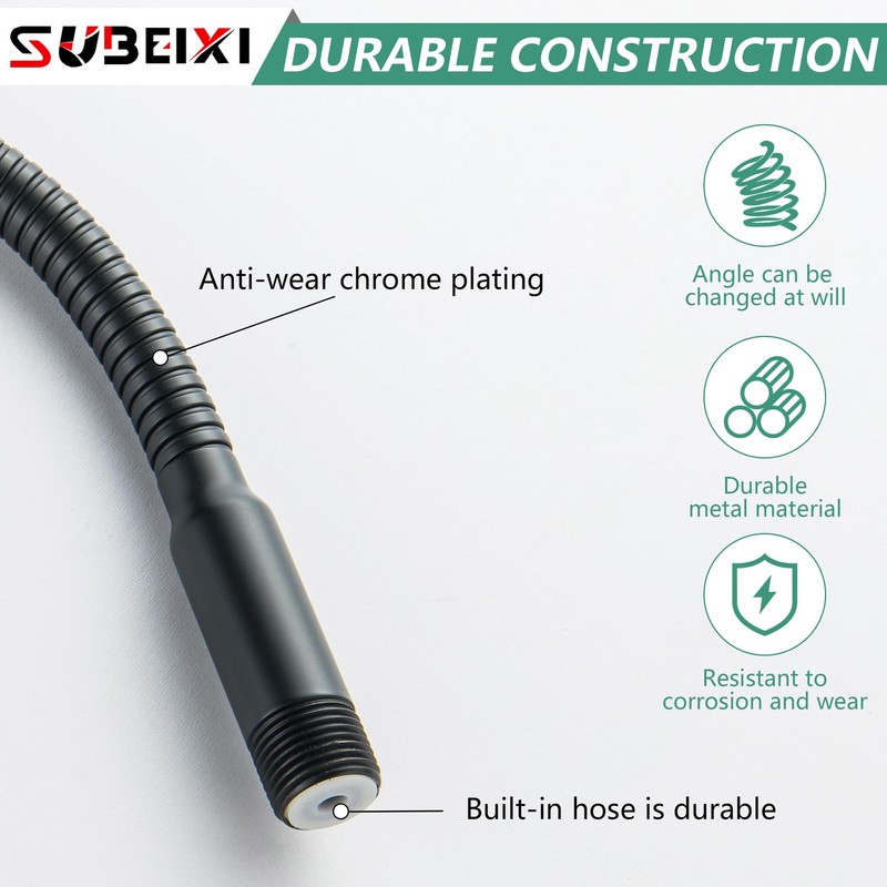 SUBEIXI Adjustable Shower Arm with High Pressure Shower Head, Powerful