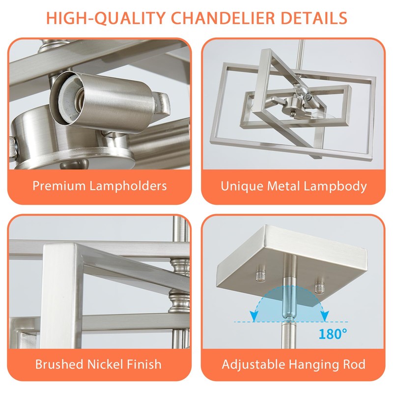 Majhoiw Modern Brushed Nickel Ceiling Light Fixture Modern 3 Lights