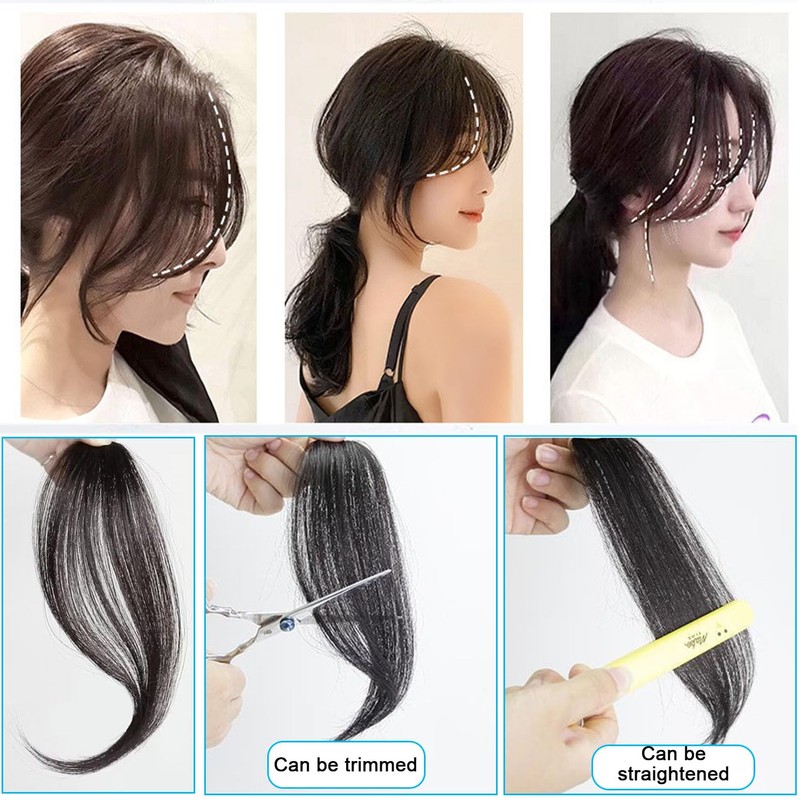 WADY Clip in Side Bangs Extensions - 100% Human Hair,