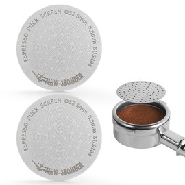 MHW-3BOMBER 58.5mm Puck Screen 2Pcs, Espresso Metal Coffee Filter Reusable Espresso Filters for 58mm Portafilter Basket 0.8mm Thickness for Home Barista Model: FG7010-OS