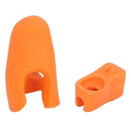 Violin Bow Grip Partner, 2 Pcs Violin Bow Holder, Thumb Stabilizer and Pinky Support, Reusable Violin Viola Teaching Aid Accessory for Kid Adult Learn Violins (Orange)
