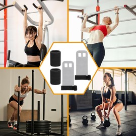 4 Pcs Palm Protector Gymnastics Grips Wristbands for Girls Youth Kids, Gymnastic Hand Grips Gymnastic Bar Palm Protection and Wrist Support Sports Accessories for Kids Workout and Exercise (Black)