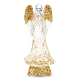 Raz Imports Holiday Water Lanterns 2023 13" Lighted Angel with Gold Swirling Glitter