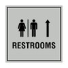 Square Restrooms Up Arrow Sign (Lt Gray) - Medium 1