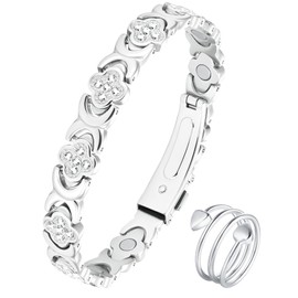 Jeracol Magnetarmband damen mit Magneten – Verstellbares kupferarmband und magnetringe damen aus 99,9 % reinem Kupfer, Geschenkbox