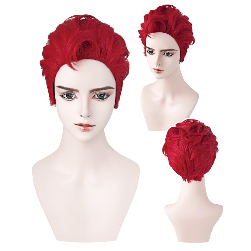 Fujitatsu Q-SL1 Red Cosplay Wig, Heat Resistant, Transformation Wig, Ultra
