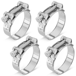 Poppstar Set of 2 hinged bolt clamps stainless steel hose clamps clamping range 68-73 mm, band width 24 mm, W4