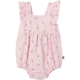 Modern Moments by Gerber Baby Girls' Sleeveless French Terry Romper, Pink Cherries, 0-3 Months