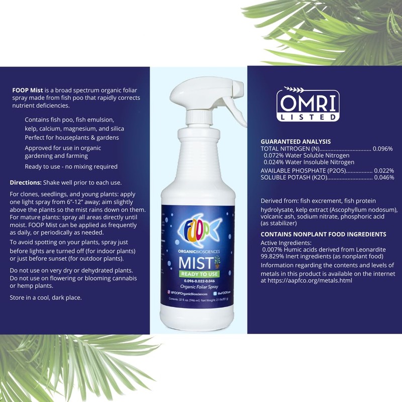 FOOP Mist - Organic Foliar Spray Made from Fish Manure
