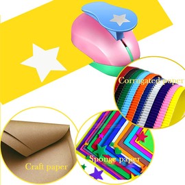 VSREI Hole Punch Set, Set of 3 Paper Hole Punches with Motif for Gift Tags, Crafts, Scrapbooking, Photos, Greeting Cards (9 mm, 16 mm, 25 mm), Five-Point Star, Random Colour