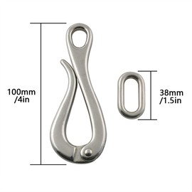ZRM&E 100mm Quick Release Hook Ship Hook 316 Stainless Steel Pelican Hook for Lifeboats, Liferafts