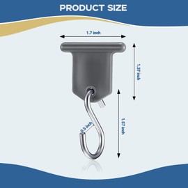 RVPNR 12 Pcs RV Awning Light Holder Camper Awning Hook Light Accessory Plastic and Metal Light S Shaped Hook Gray Camper Light Support Hanger for Camping Tent Indoor Outdoor Decor (12 Pieces)