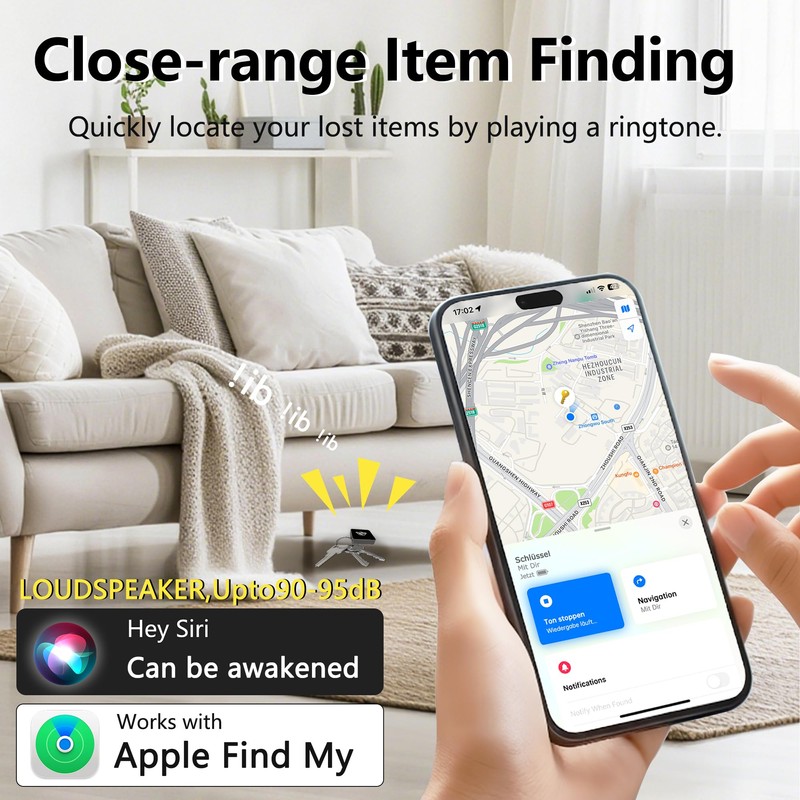 Ultra-Mini Air Tag Rechargeable Key Finder (iOS Only) Smart Bluetooth